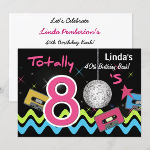 invitación retro de 80 por completo
