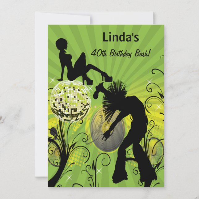 invitación retro de 80 por completo (Anverso)