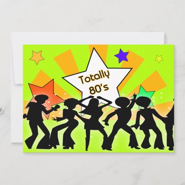 invitación retro de 80 por completo (Anverso)