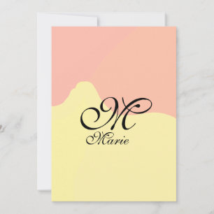 Invitación Retro de color amarillo naranja añadir su monogram