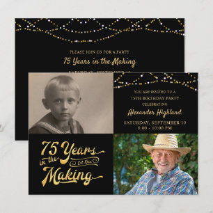Invitación Retro de Cumpleaños Número 75 Presupues
