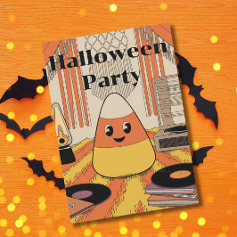 Invitación Retro de Halloween de Caramelo de Maíz