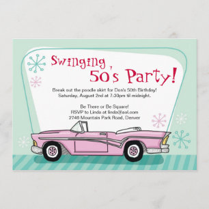 Invitación retro de los años 50