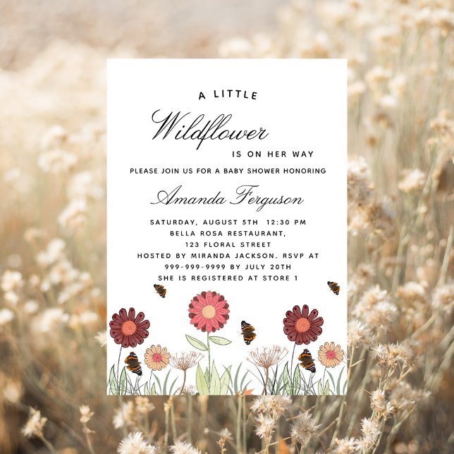 Invitación Retro de mariposas silvestres de Baby Shower (Subido por el creador)