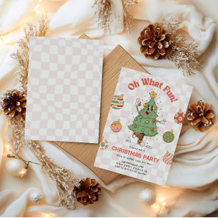 Invitación Retro de Navidad ¡Qué Diversión
