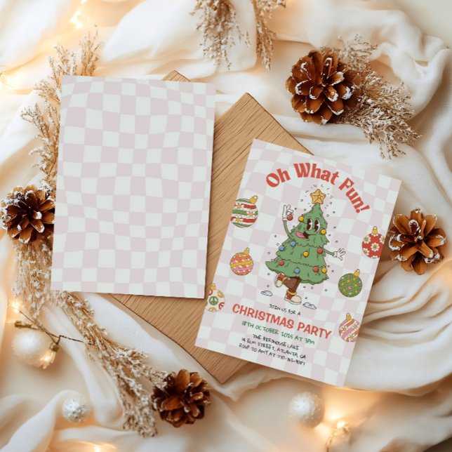 Invitación Retro de Navidad ¡Qué Diversión (Subido por el creador)
