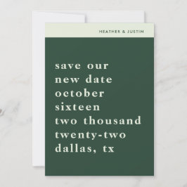 Invitación Retro De Tipografía Simple minimalista Guardar La 