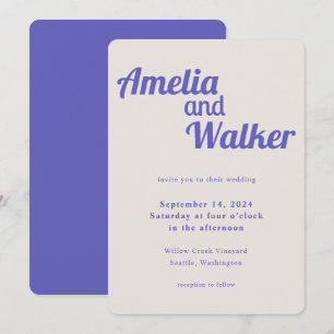 Invitación Retro Delight Perfect Purple Boda