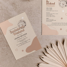 Invitación Retro Disco Bachelorette Fin de Semana Fiesta Itin