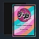 Invitación Retro Disco Ball Rosa 40 cumpleaños<br><div class="desc">¡Vamos a Groove esta noche! Prepárese para que sus invitados se enteren con esta divertida colección de estilos de los años 70. Con unas olas de colores extravagantes,  con colores variados y una redacción retro,  seguro que destacará.</div>