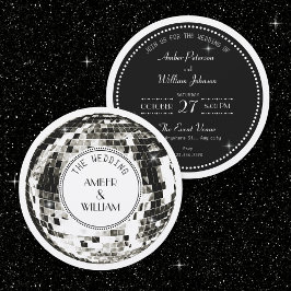 Invitación Retro Disco ball Wedding