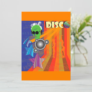 Invitación Retro Disco Fiesta Funk Art de los 70