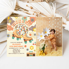 Invitación Retro Disco Roller Skate 5.ª Foto de cumpleaños
