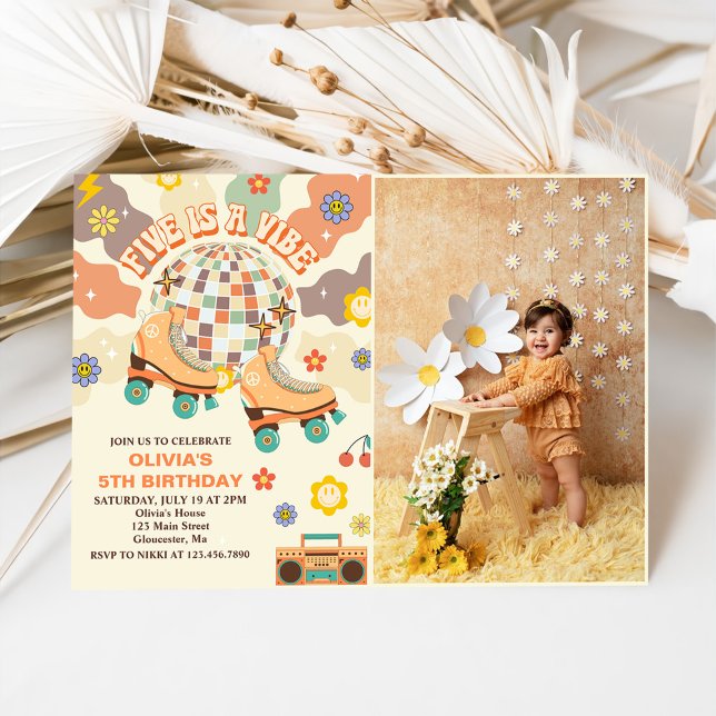 Invitación Retro Disco Roller Skate 5.ª Foto de cumpleaños (Subido por el creador)