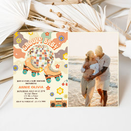 Invitación Retro Disco Roller Skate Baby Shower Fiesta Photo