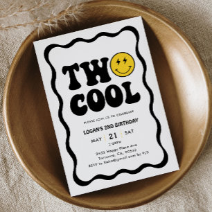 Invitación Retro Dos Chico Guay Fiesta de Cumpleaños