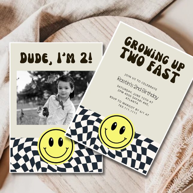 Invitación Retro Dos Chico Rápido 2do Fiesta de Cumpleaños ch (Subido por el creador)