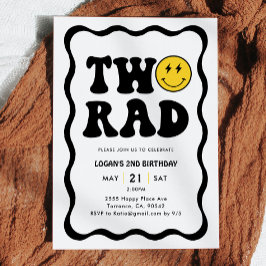 Invitación Retro Dos Rad Boy Segundo Fiesta de cumpleaños