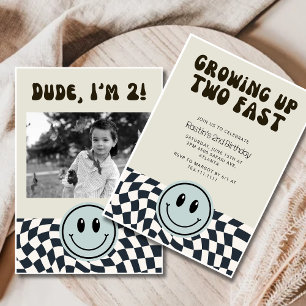 Invitación Retro Dos Rápido Niño Fiesta de cumpleaños número 