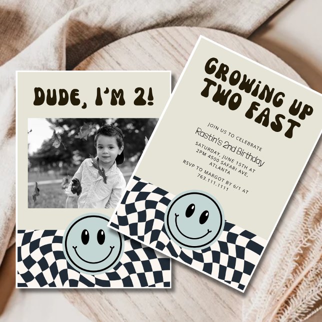 Invitación Retro Dos Rápido Niño Fiesta de cumpleaños número  (Subido por el creador)
