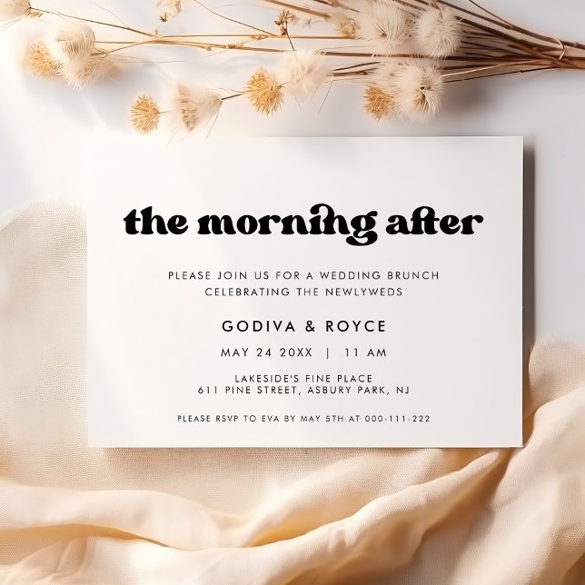 Invitación Retro elegante La mañana después del brunch Boda (Subido por el creador)
