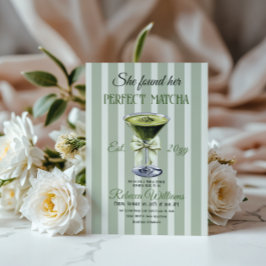 Invitación Retro Encontró Su Ducha Matcha Bridal Perfecta