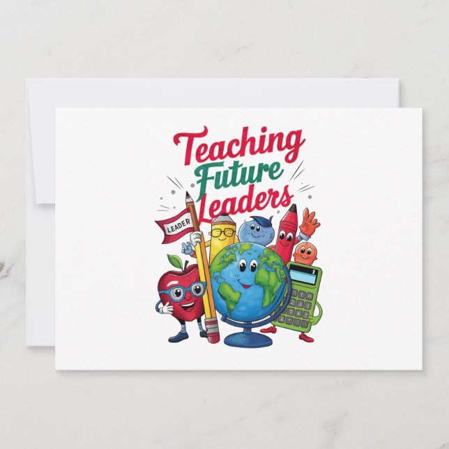 Invitación Retro Enseñanza Líderes Futuros Profesor Escuela  (Anverso)