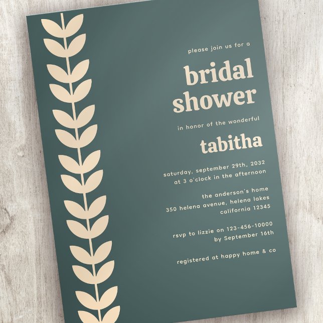 Invitación Retro Eucalyptus Bridal Shower (Subido por el creador)