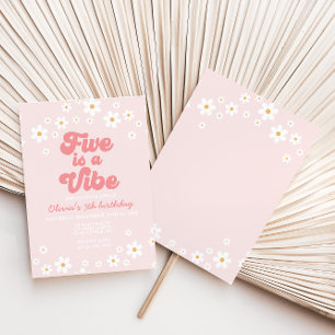 Invitación Retro Five es una Vibra margarita Cumpleaños 5