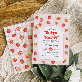 Invitación Retro Fresa Berry Berry Sweet Baby Shower