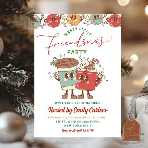 Invitación Retro Friendsmas celebración