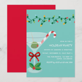 Invitación Retro Frost Christmas Holiday Cocktail Party