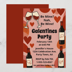 Invitación Retro Galentine Sé Fuera Divertido Cumpleaños Pers