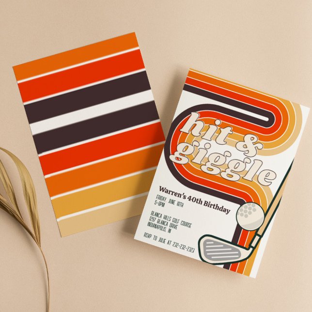 Invitación Retro Golf Hit and Giggle (Subido por el creador)