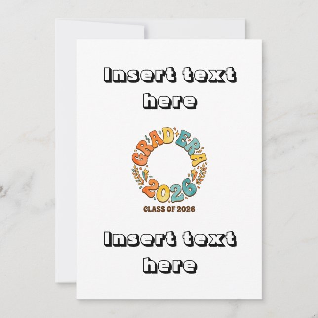 Invitación Retro Grad Class of 2026 Groovy Graduation Party (Anverso)