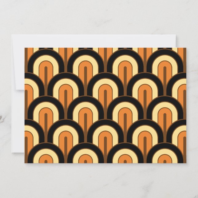 Invitación Retro Gradated Geometric Fan Pattern (Anverso)