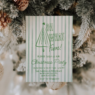 Invitación Retro Green Oh Qué Navidades Divertidos Dibujaron