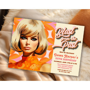 Invitación Retro Groovy 60s 70s