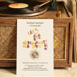 Invitación Retro Groovy 60th Birthday Invitation