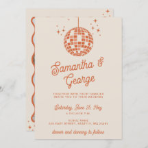 Retro Groovy 70 Ivory Naranja Photo Disco Boda
