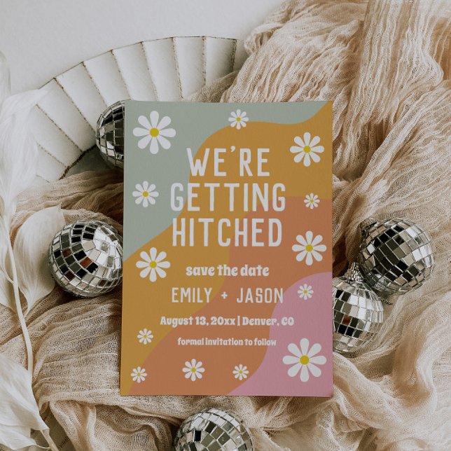 Invitación retro groovy 70's guardar la fecha (Subido por el creador)