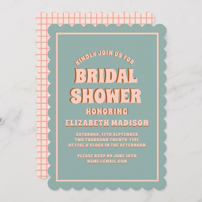 Invitación Retro Groovy colorido Wavy Boho Bridal Shower (Subido por el creador)