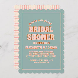 Invitación Retro Groovy colorido Wavy Boho Bridal Shower