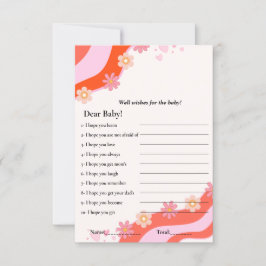 Invitación Retro Groovy desea el juego de la ducha de bebé Ca