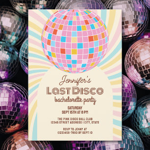 Invitación Retro Groovy Last Disco Bachelorette