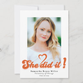 Invitación Retro Groovy lo hizo Curte 2 Photo Graduation I