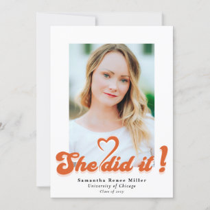 Invitación Retro Groovy lo hizo Curte 2 Photo Graduation I