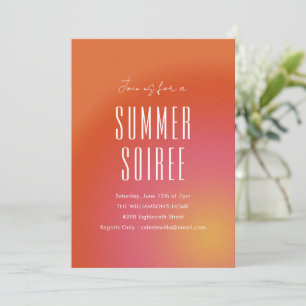 Invitación Retro Groovy Naranja Fun Summer Soiree Fiesta