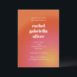 Invitación Retro Groovy Naranja Simple Bold Bat Mitzvah<br><div class="desc">Retro Groovy Naranja Simple Negrita Invitación Bat Mitzvah</div>