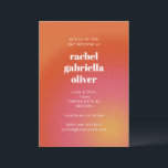 Invitación Retro Groovy Naranja Simple Bold Bat Mitzvah<br><div class="desc">Retro Groovy Naranja Simple Negrita Invitación Bat Mitzvah</div>